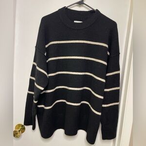 Aerie Classic Black Striped Sweater